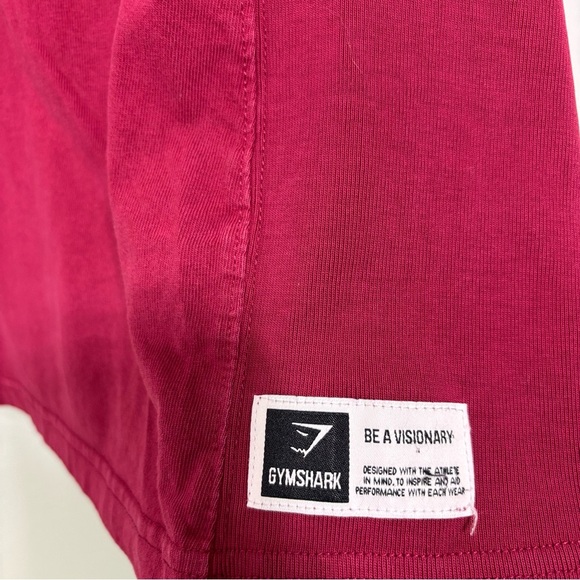 Gymshark Men's Large Spellout Red T Shirt Short Sleeve Activewear Gym Workout - Picture 2 of 8